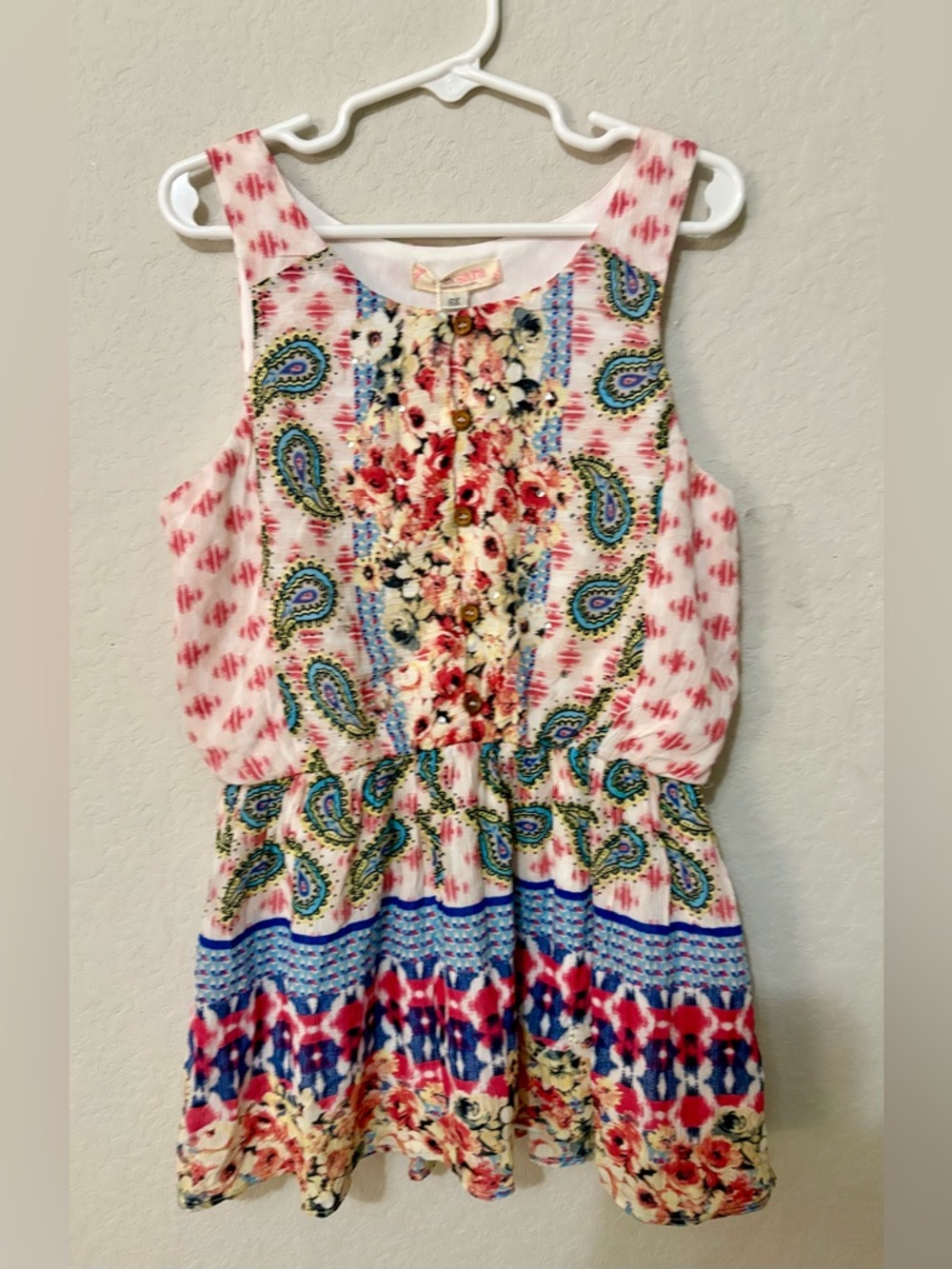 Baby Sara Sleeveless Multicolor Girls Romper Size 6X new with tags